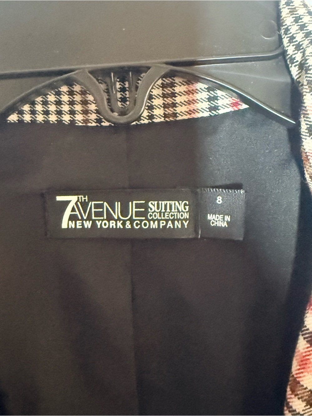 New York & Company Plaid Blazer & Pencil Skirt (with belt) in Pink, Tan & Black - Picture 5 of 5